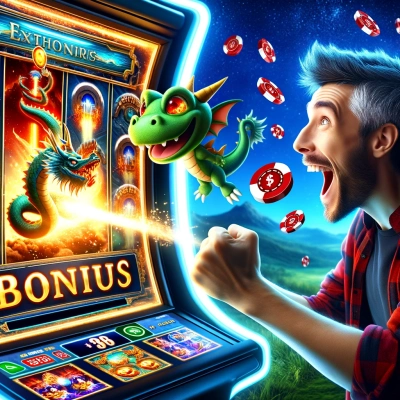 L'écran affiche un jeu visuellement impressionnant avec des éléments comme des dragons ou des vaisseaux spatiaux